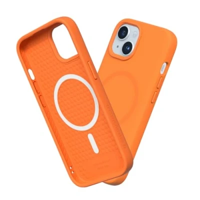 Immagine di RhinoShield SolidSuit Case Compatible with Magsafe for [iPhone 15] Shock Absorbent Slim Design Protective Cover Premium Matte Finish 3.5M / 11ft Drop Protection Neon Orange