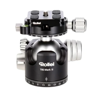 Immagine di Rollei T8S Markt II Treppiede professionale a 360 gradi con attrito, portata 22 kg, scala per riprese panoramiche e 2 livelle bolla, piastra sgancio rapido compatibile Acra Swiss