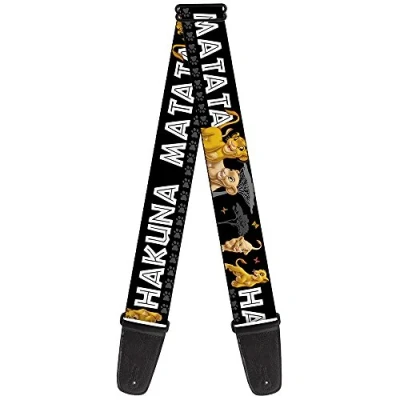 Immagine di Buckle Down GS WDY046 Tracolla per chitarra Lion King Simba Nala Hakuna Matata, larghezza 2 pollici, 36 60 cm