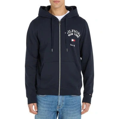 Immagine di Tommy Hilfiger Arched Varsity ZIP THRU Felpa con zip, Uomo, Taglia: Small, Desert sky