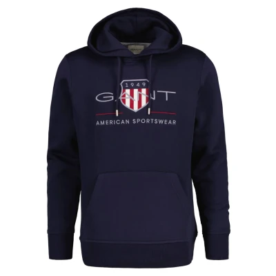 Immagine di GANT REG Archive Shield Felpa con cappuccio, Uomo, Taglia: XXL, Evening blue