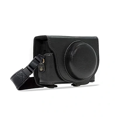 Immagine di MegaGear MG283 Sony Cyber shot DSC RX100 VI, V, IV, III Ever Ready Custodia in finta pelle per Fotocamera con Tracolla Nero