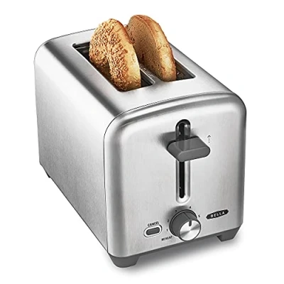 Immagine di BELLA Tostapane a 2 Fette con Fessure Extra Larghe e Vassoio Raccoglibriciole Rimovibile, 6 Opzioni di Doratura, Spegnimento Automatico Anti Inceppamento, Tosta Pane, Bagel Waffle, 750W,