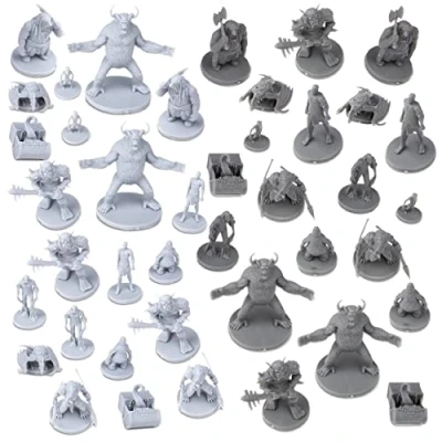 Immagine di 40 figure di gioco ruolo da tavolo fantasia mostri in miniatura per dungeon e draghi, giochi Pathfinder. miniature scalate 28 mm, sfuso non verniciato, ottimo D&amp;D/DND