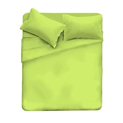 Immagine di Italian Bed Linen Max Color Completo Letto, 100% Cotone, Verde Acido, Matrimoniale, 2 Posti
