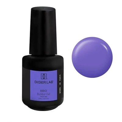 Immagine di DIDIER LAB BBIO Gel Costruttore per Unghie in Bottiglia Violet Iris Formula Pura senza HEMA e TPO Autolivellante Ricostruzione UV LED Rinforzare 15ml