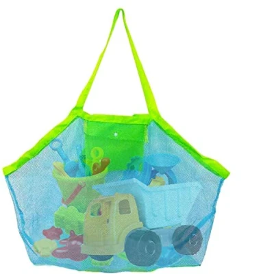 Immagine di borsa da spiaggia in Tessuto, Annhao la grande tessuto a rete con tote, zaino, asciuga sabbia degli asciugamani, perfetta per contenere i giocattoli dei bambini