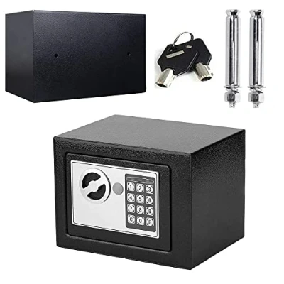 Immagine di cassaforte di Deposito Elettronica Mini Piccola Digitale Cassetta Sicurezza Portatile Hotel sicuro Adatto per i viaggi,Nero，23 * 17 CM