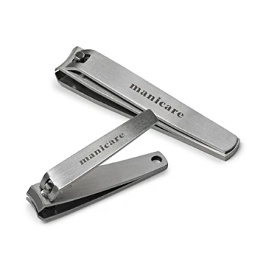 Immagine di Manicare Tagliaunghie di alta qualità, confezione da 2, in acciaio inox, taglia piccola e media per tagliare con precisione le unghie dei piedi delle mani, lama professionale, durevole, perfetto