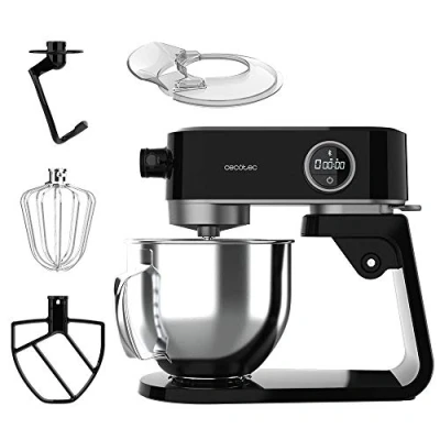 Immagine di Cecotec Impastatrice Planetaria Twist&amp;Fusion 4000 Luxury Black. 800 W, corpo in alluminio pressofuso, motore DC, 8 velocità, luce LED, ciotola acciaio inox da 5,2 l