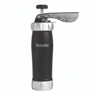 Immagine di Marcato Sparabiscotti, Siringa per Dolci, Macchina Biscotti fatti in casa, Accessorio da Pasticceria, Alluminio Anodizzato, Grandezza Biscotto Regolabile, 20 Trafile Incluse. Colore: Nero
