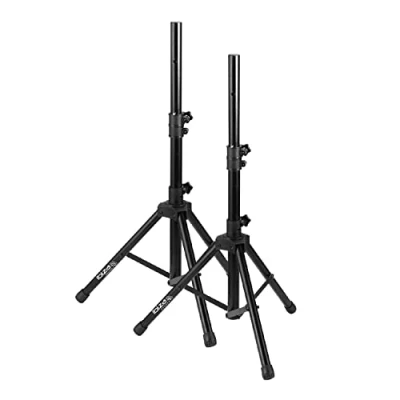 Immagine di Ibiza SS01B MINI 2 supporti per diffusori in alluminio da 1,20 m e 30 kg Custodia il trasporto inclusa Nero