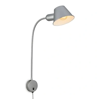 Immagine di BRILONER lampada da letto flessibile, regolabile, interruttore a levetta, 1x presa E27 max. 10 Watt, cavo incluso, cromo opaco, 55 cm
