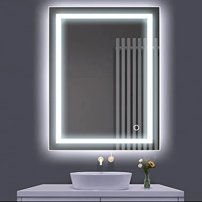 Immagine di Turefans Specchio Bagno con Luce, Bagno, LED, LED Bianco Freddo, Interruttore Tattile, IP67, Design a Prova di Esplosione, 22W, 50 * 70 cm