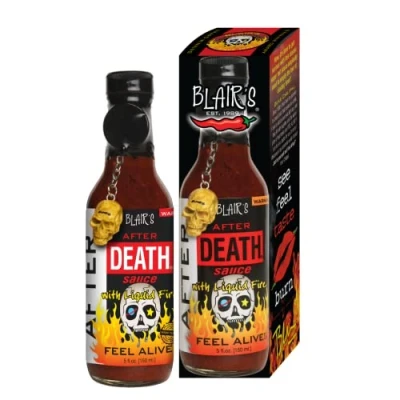 Immagine di Blair&#039;s After Death Sauce with Liquid Rage and Skull Key Chain, 5 Ounce by