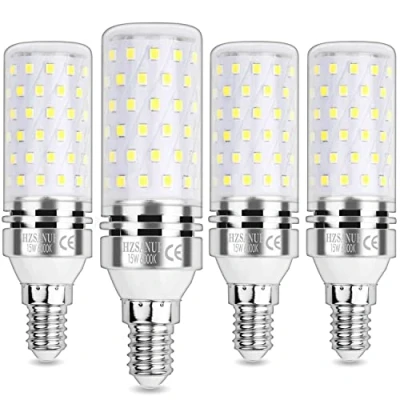 Immagine di HZSANUE LED Lampadina Mais 15W,E14 Piccole Vite Edison Lampadina, 6000K Bianco Freddo, 1700LM, 120W Lampadine Incandescenza Equivalenti, Non Dimmerabile, Confezione da 4