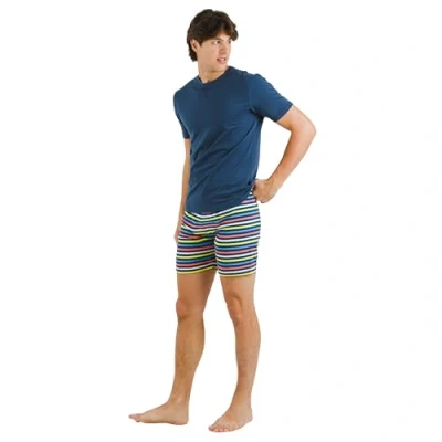 Immagine di TRAMAS+ Pigiama Uomo Estivo in 100% Cotone, Completo con Maglietta a Maniche Corte e Pantaloncini, Set Notte Leggero Confortevole per l’Estate, XL Flax Azul
