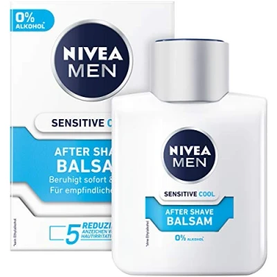 Immagine di NIVEA MEN Balsamo After Shave Sensitive Cool (100 ml), lenitivo Shave, cura della pelle dopo la rasatura con camomilla E vitamina