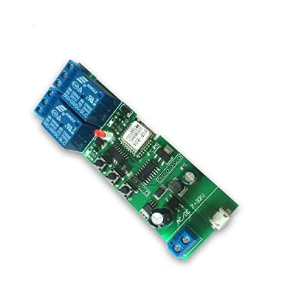Immagine di MHCOZY WiFi Relè Módulo funziona con Alexa/Google Home, interruttore DC 12V per dispositivo domestico intelligente fai da te, automatizza la tenda del garage (eWelink app, 2CH)