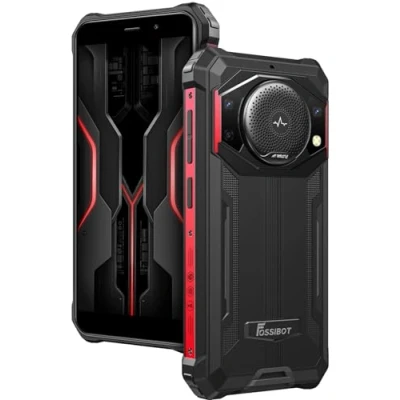 Immagine di FOSSiBOT 10600mAh Batteria Rugged Smartphone F101P, Octa Core 7GB 64GB, 3.5W Altoparlante, 24MP Fotocamera, IP68 Impermeabile Cellulare, Android 13, 5.45&#039;&#039; HD+, Dual SIM, Impronta Digitale, GPS Rosso