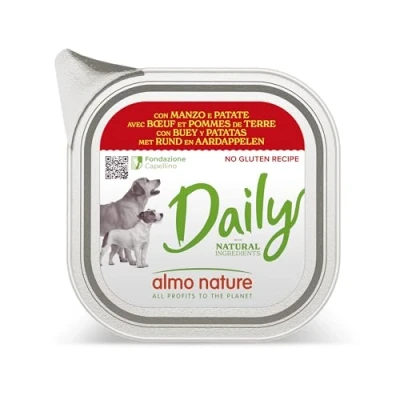 Immagine di Almo Nature Daily Menu Dog No Grain patè con Manzo e Patate, 100 g, Confezione da 32