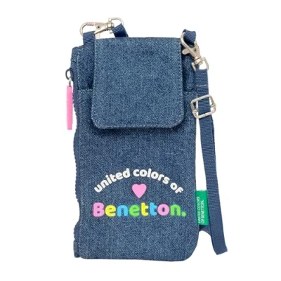 Immagine di Safta Benetton Denim Portamonete standard, per cellulare, comodo e versatile, qualità resistenza, 19 x 10 cm, colore Jeans, Estándar, Casual