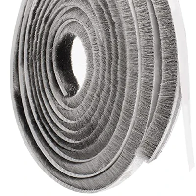 Immagine di TRIXES paraspifferi Striscia porta per porte scorrevoli finestre antivento antipolvere autoadesivo alta densità grigio 5 m larghezza 0,9 cm
