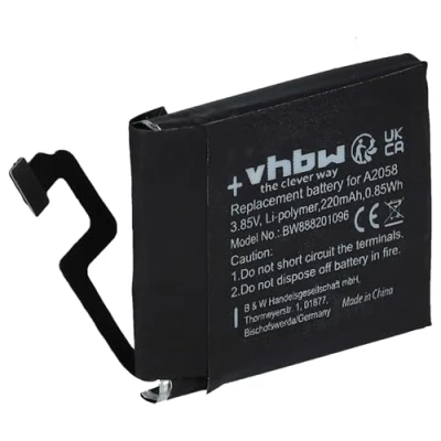 Immagine di vhbw batteria compatibile con Apple Watch 4 40mm, A1975, A1977, A2007 smartwatch orologio bracciale fitness (220mAh, 3,85V, Li Poly)