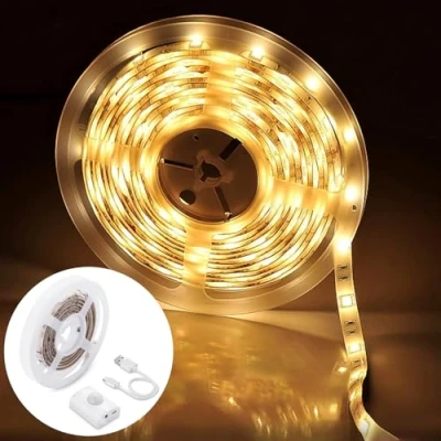 Immagine di LUXJET® ricaricabile 45LED 1,5M corda leggera, luce guardaroba LED notturna con sensore di movimento per corridoio armadio da bagno cucina