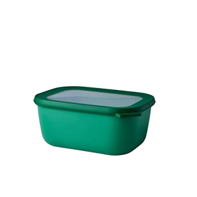 Immagine di Mepal Multi Bowl Cirqula Rectangular Contenitori Plastica con Coperchio Adatto come Contenitore Ermetico per Frigo, Microonde, Congelatore da Portata Ciotole Cucina 1500 ml Vivid green