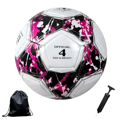 Immagine di Bibykivn Pallone calcio,Pallone da Calcio Cucito, Bambino,per Amanti del Calcio,per Gioco Partita Calcio,Allenamento Indoor Team,Pallone per Allenamento (modello 4, Numero 4)