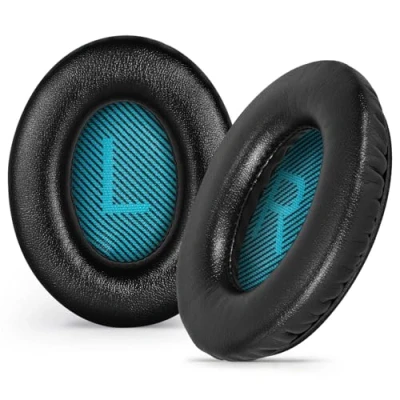 Immagine di Cuscinetti auricolari di ricambio Imbottiture per cuffie Bose QuietComfort QC 35 25 15 2, Cuscino QC35 QC25 QC15 QC2 SoundLink SoundTrue Around Ear II AE2 (nero)