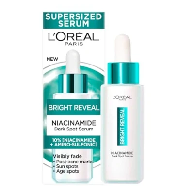 Immagine di L’Oréal Paris Siero Anti Macchie, Per Tutti i Tipi di Pelle, Macchie Attenuate e Incarnato Uniforme, Con Niacinamine Acido Amminosolfonico, Bright Reveal, 50 ml