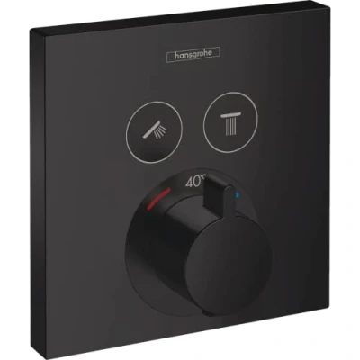 Immagine di hansgrohe ShowerSelect Miscelatore termostatico ad incasso per 2 utenze, nero opaco, 15763670