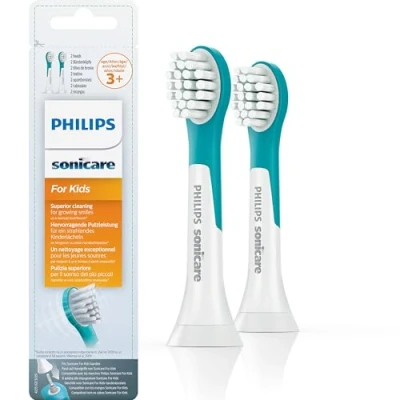 Immagine di Philips Sonicare HX6032/33 Pack da 2 Testine di Ricambio For Kids Mini Per Spazzolino Elettrico Sonico, Bambini dai 3 ai 6 anni