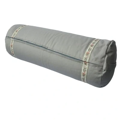 Immagine di VLFit cuscino per yoga, ecologico di grano saraceno, 61 cm x 23 cm, sfoderabile e lavabile, ideale meditazione supporto generale (Grafite)