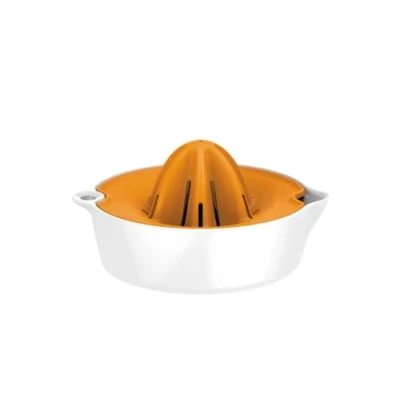 Immagine di Fiskars Spremiagrumi con contenitore, Diametro: 11,9 cm, Plastica, Functional Form, Bianco/Arancione, 1016125