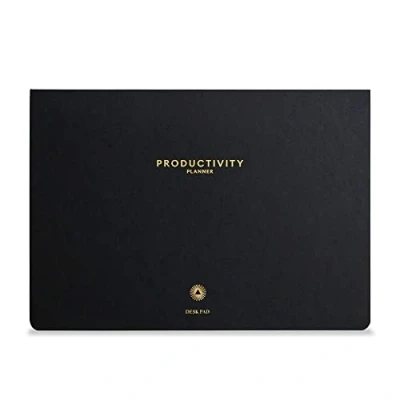 Immagine di Intelligent Change A4 Undated Productivity Daily Deskpad (3 Months) Tear Out To Do List Sheets with Habit and Mood Tracker Schedule Planner for Time Management Mindfulness Black Notepad