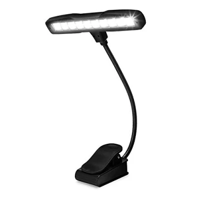 Immagine di Infitronic IN10LEDNL 10 LED Leggio/Lampada da lettura/morsetto, 2 livelli di santità, colore nero