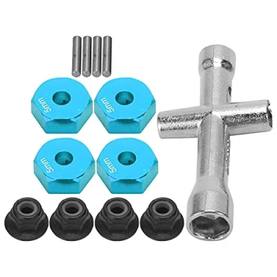 Immagine di Adattatore Esagonale per Ruota RC, Autocarro da 12 Mm 1/10 RC + Dado Antiscivolo Bullone Chiave a Croce Parte Giocattolo Modello RC(Blu)