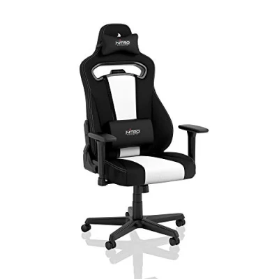 Immagine di NITRO CONCEPTS E250 Sedia da Gaming Ufficio 125 kg 90 a 135 Reclinabile Regolabile in Altezza Braccioli 2D Nero/Bianco