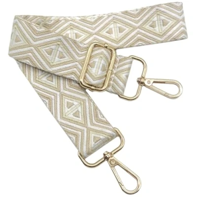 Immagine di Tracolla Regolabile Colorata per Borse Donna Beige Bianco, 80 130cm Cinghia della Borsa con Gold Moschettone, Durevole Crossbody Borsa, Chitarra, Moderne Accessori, 3.8cm, 1205