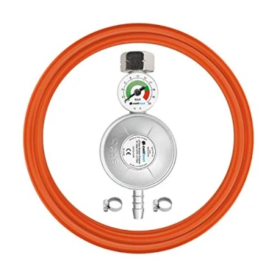 Immagine di cellfast Set di connettori propano butano con manometro, valvola Sicurezza, per Ogni Tipo bombola, Gas: GPL, propano/butano, 52 506