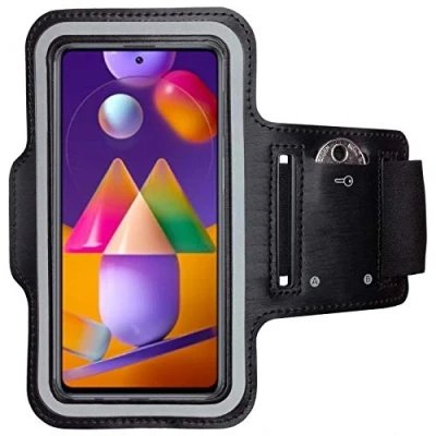 Immagine di CoverKingz Porta cellulare da corsa per Samsung Galaxy M31s telefono con tasca portach Portacellulare correre Fascia braccio smartphone Nera
