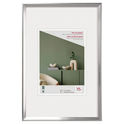 Immagine di walther design Desire DEX520S Cornice in materiale plastico, vetro sintetico, 15 x 20 cm, argentato