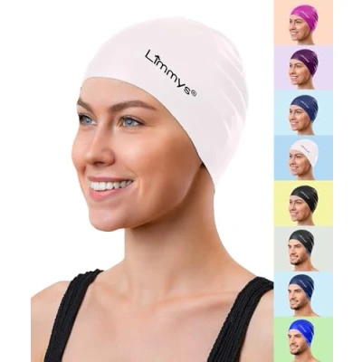 Immagine di Limmys Cuffia Piscina Donna e da uomo 100% Silicone Nuoto di Qualità Superiore, Elastica Comoda Disponibile in Diversi Meravigliosi Colori