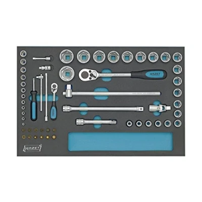 Immagine di Hazet Kit di chiavi a bussola metrico 1/4 (6.3 mm), 1/2 (12.5 mm) 56 parti 163 57/56
