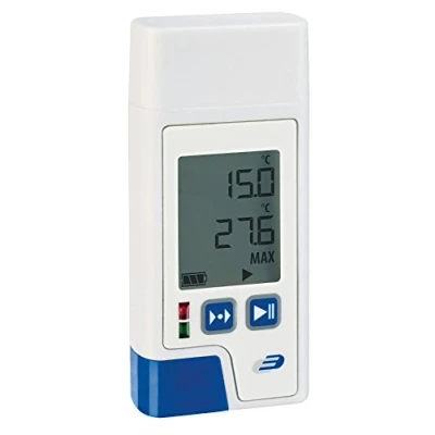 Immagine di TFA Dostmann 31.1057.02 LOG200 Registratore di dati termici, batteria a L, colore: bianco, FS DE, nero
