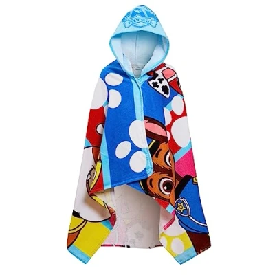 Immagine di Paw Patrol Asciugamano con cappuccio 100% cotone Poncho Skye Chase da spiaggia per bambini bagno ragazzi ragazze Avvolgente nuoto Cambio