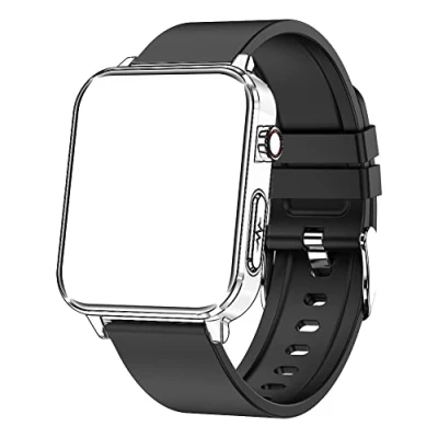 Immagine di DigiKuber Cinturino di Ricambio, Replacement Orologio intelligente Strap per Smartwatches modello E86 E80 TS17 TS65 Q9PRO FSSBS, Larghezza 20 mm Lunghezza 25 cm (TPU Nero)